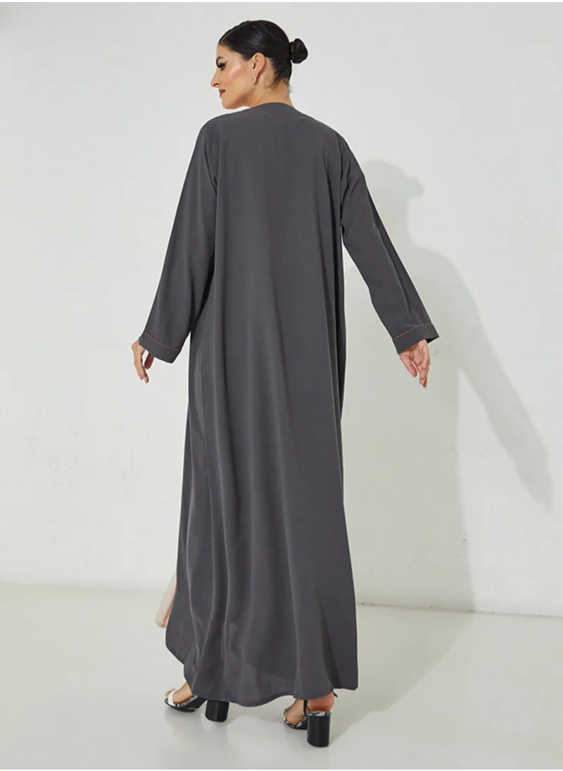 Rosette Abaya Color Block Abaya Design