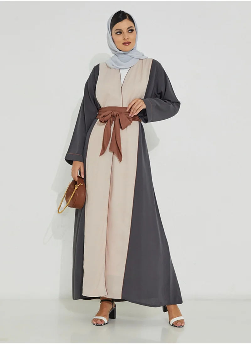 Rosette Abaya Color Block Abaya Design
