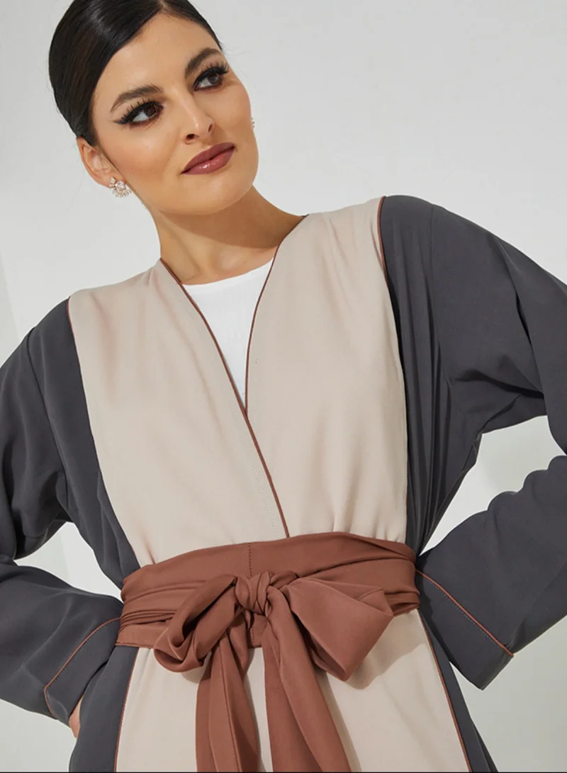 Rosette Abaya Color Block Abaya Design