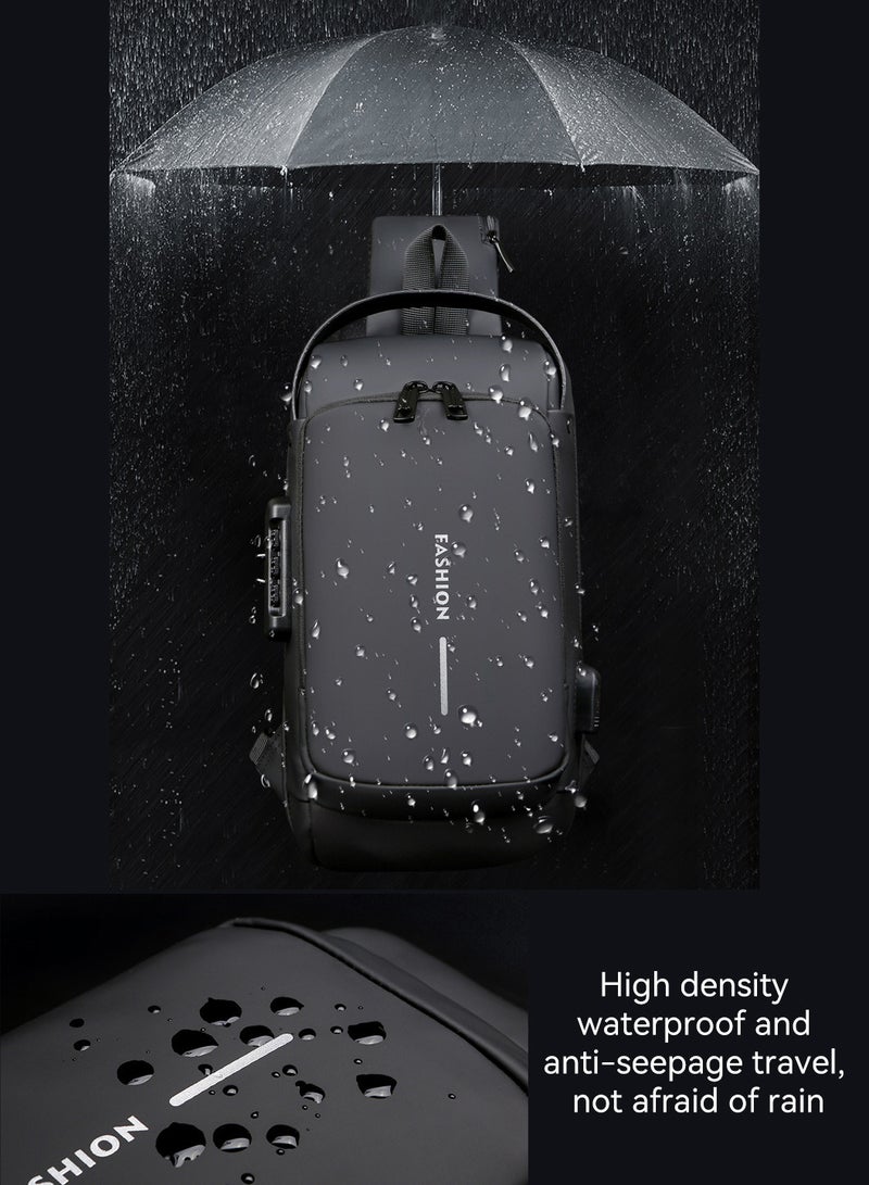 Moovant Anti-theft Crossbody Sling Bag Fit for 9.7'' ipad Waterproof Chest Daypack with USB Charging Shoulder Backpack for Men and Women  - Image 5