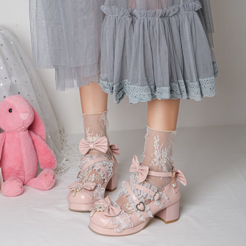 Children'S High Heels 7-15 Years Old 2023 Spring & Fall New Lolita Shoes Students Versatile Flats Large Size Women'S Shoes - Image 1