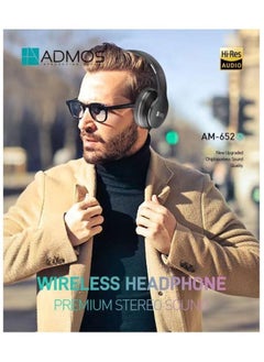 Admos Wireless On-Ear Headphones Premium Stereo Sound Headset  - Image 3