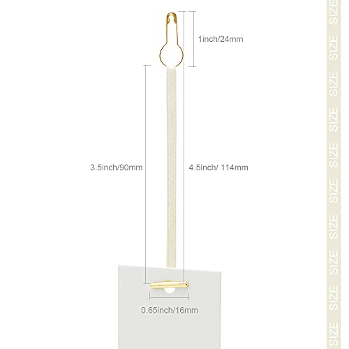 Renashed 4.5" 500Pcs Hang Tag Fasteners Silks and Satin Strings Safety Pin and Barb Easy and Fast to Attach (Beige) - Image 2
