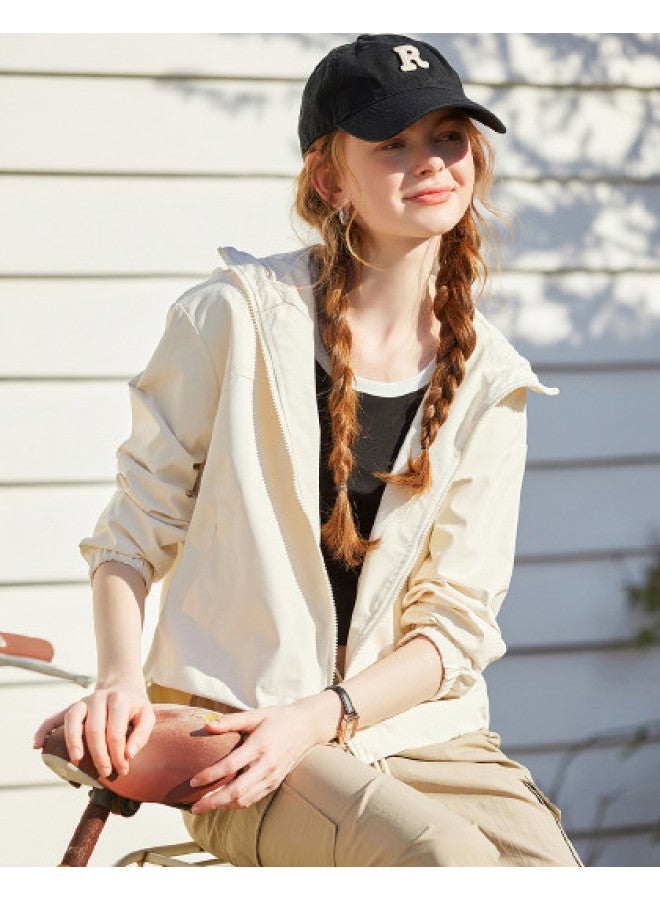 Hooded Drawstring Lock Design Casual Wear】spring 2025 Fashion Outdoor Long Sleeve Non-stretch Women's Jacket - Image 1