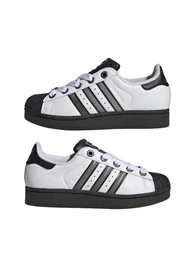 adidas سنيكرز سوبرستار II J أبيض للأولاد والبنات مقاس 6.5