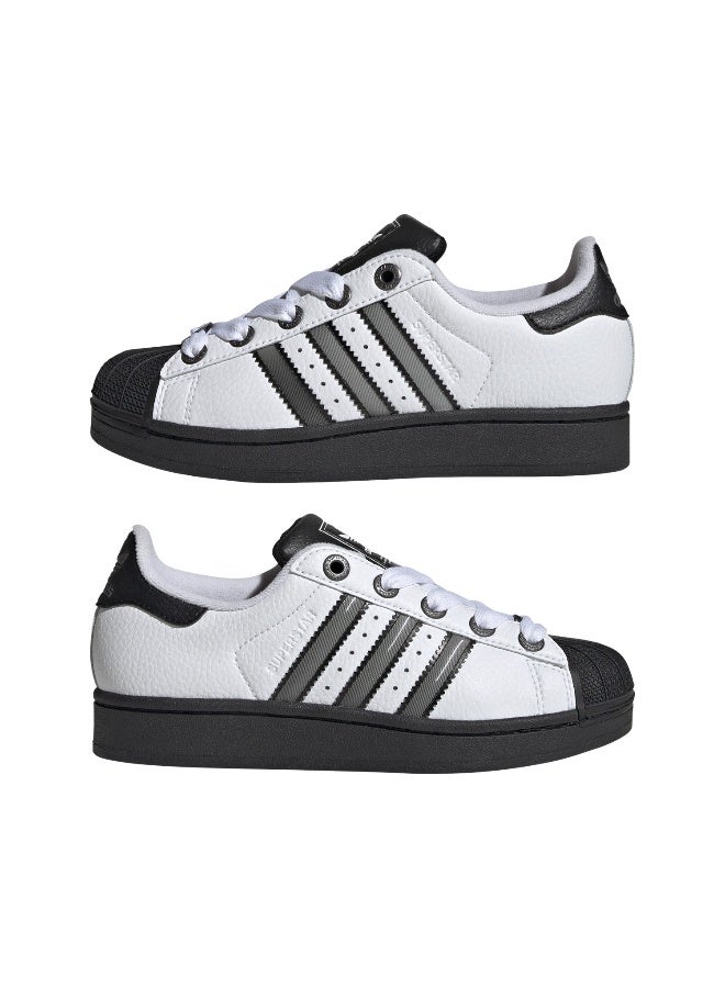 Adidas Adidas SUPERSTAR II J White CASUAL Trainers FOR JUNIOR BOYS AND GIRLS 6.5  - Image 4