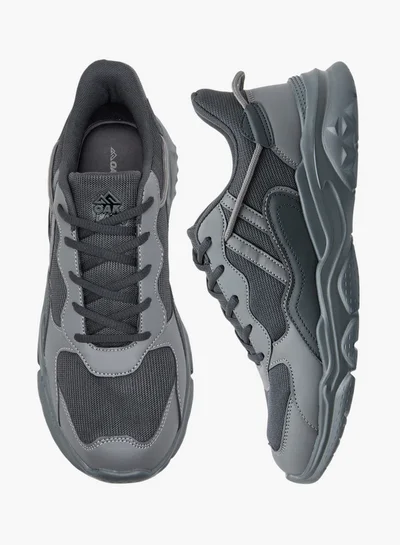 Oaklan by Shoexpress Panelled Sports Shoes with Lace-Up Closure and Pull-Tab
