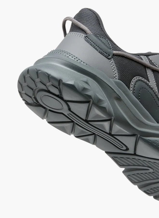 Oaklan by Shoexpress Panelled Sports Shoes with Lace-Up Closure and Pull-Tab