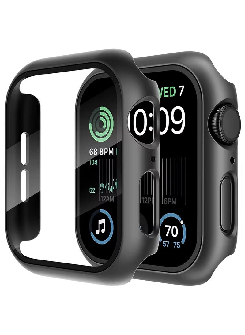 TWEGGON Apple Watch Case Series 10 42MM, Protection Case with Builtin Tempered Glass Case for Apple Watch Series 10 42mm Black  - Image 1