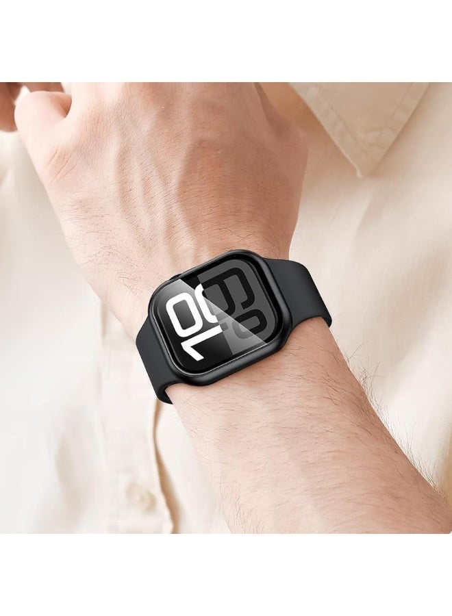 تي دبليو إي جي جي أو أن علبة ساعة آبل سيريز 11/10 42 مم، غطاء حماية مع غلاف زجاجي مدمج لساعة آبل سيريز 11/10 42 مم أسود - Image 3