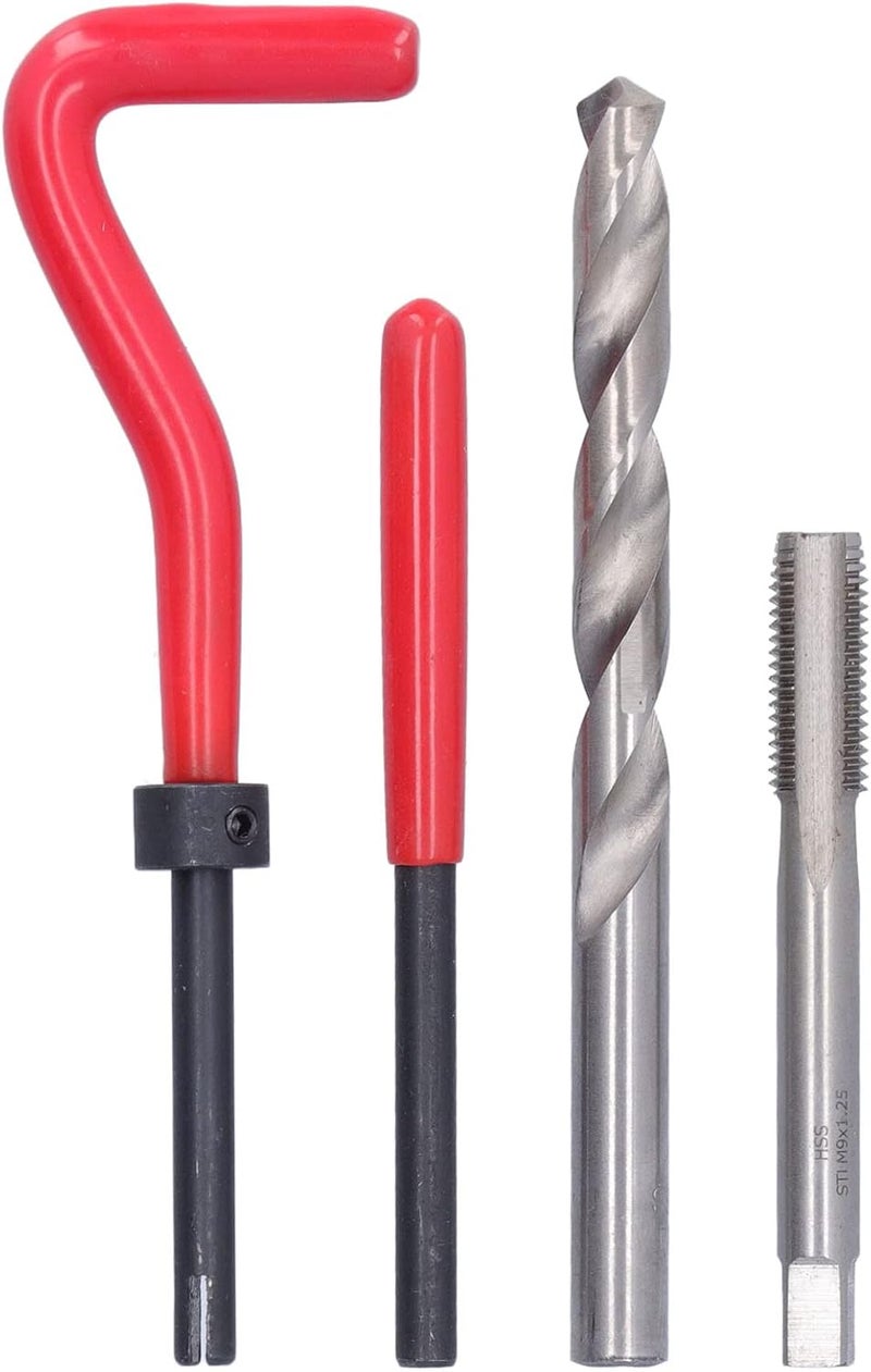 M9x1.25mm Thread Repair Inserts Kit, Wire Thread Insert Set for Damaged Threads Restoring, Includes Tap Drill and Installation Tools for Auto and Machine Repair - Image 4