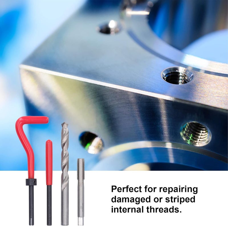 M9x1.25mm Thread Repair Inserts Kit, Wire Thread Insert Set for Damaged Threads Restoring, Includes Tap Drill and Installation Tools for Auto and Machine Repair - Image 5