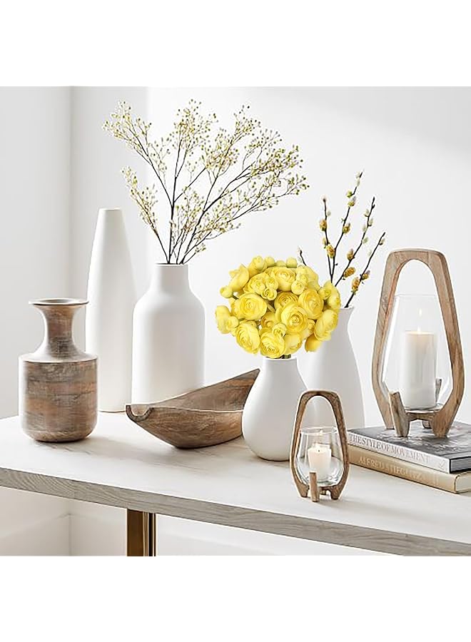 إيروريكس زهور حوذان صناعية 2 باقة زهور صناعية 12 قطعة زهور حوذان صناعية لحشو باقة مزهرية ديكور حفل زفاف حشو زهور قطع مركزية زهور صفراء - Image 2