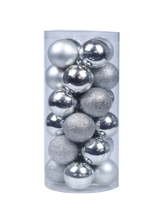ACLIX 24-Piece Christmas Tree Hanging Ball Ornament With Lanyard Set Silver - Image 1