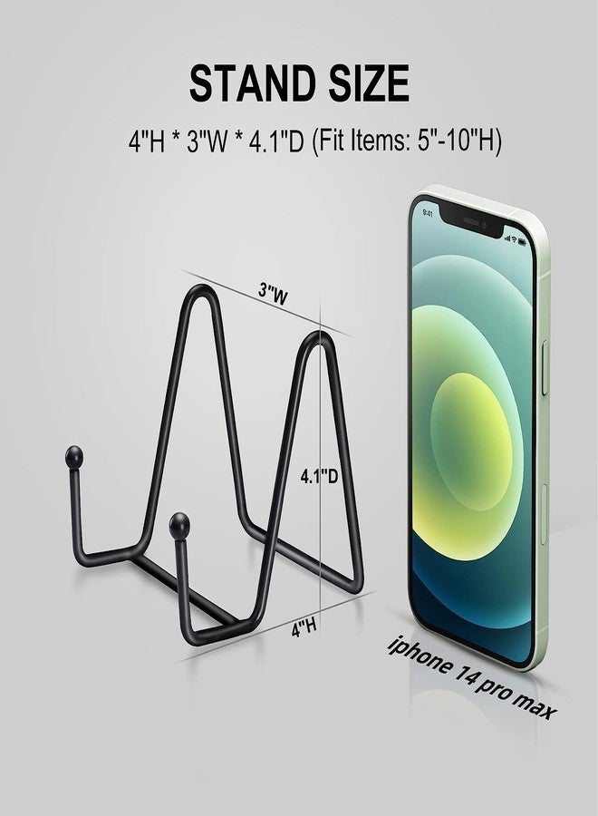 Kruodop 3 Pack Plate Stands for Display, 4 Inch Plate Holder Display Stand, Metal Frame Holder Stands for Book, Pictures, Photo Easel, Tabletop Art - Image 2