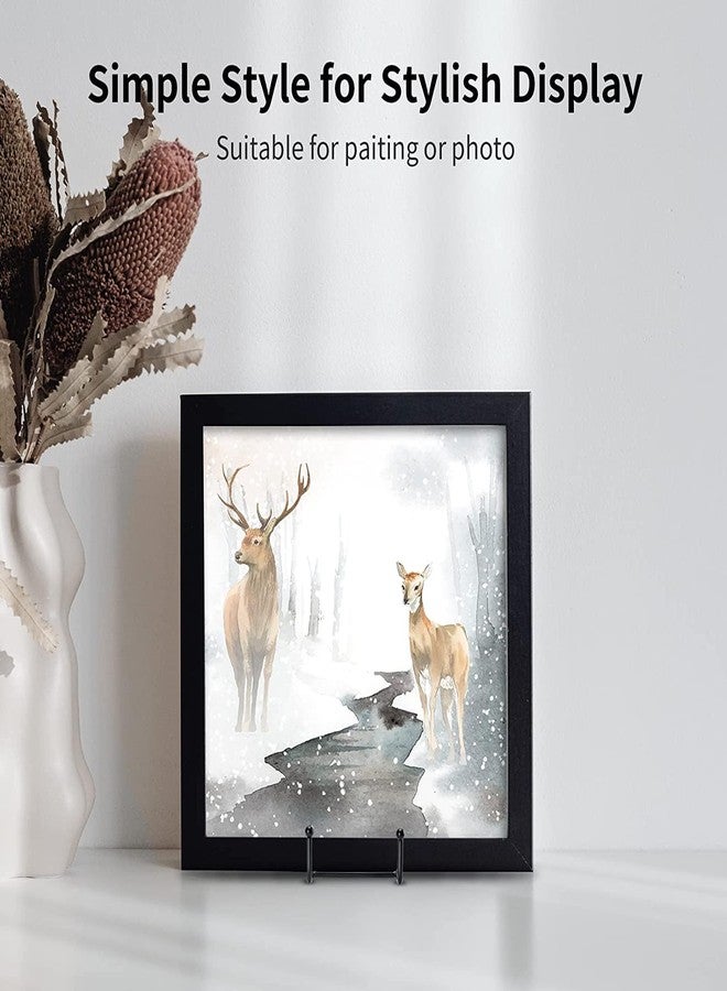 Kruodop 3 Pack Plate Stands for Display, 4 Inch Plate Holder Display Stand, Metal Frame Holder Stands for Book, Pictures, Photo Easel, Tabletop Art - Image 4