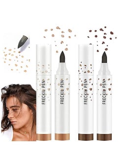 SYOSI Fake Freckle Pen, Faux Temporary Tattoo Phreckles Marker Pencil Makeup, Black Dark Brown and Light Neutral Pen Makeup Set Long Lasting Waterproof 2Pcs  - Image 1