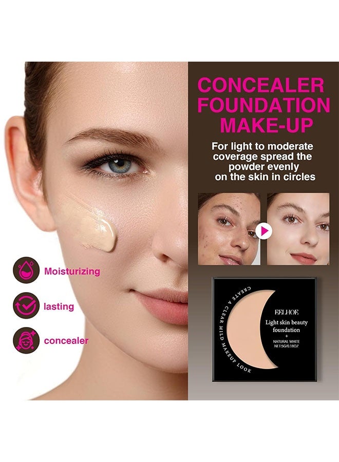 EELHOE Light Skin Beauty Foudation，Under Eye Brightener,Neutraln Under Eye Brightener,Eye Brightener,Under Eye Concealer, Color Corrector For Dark Circles, Waterproof Under Eye CC Concealer - # Ivory White - Image 4