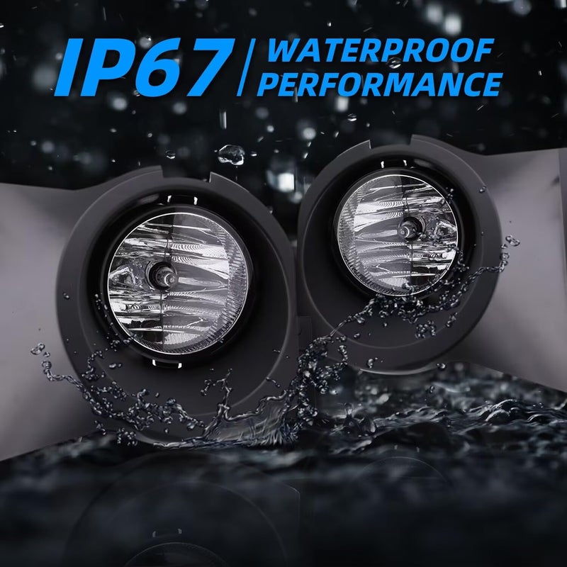wideep Fog Light Assemblies with Bezels For F150 2009-2014 Ford, Upgrade Replacement Fog Lamp Assembly Kit with Housing, Plug and Play 3000K Yellow IP67 DC 12V 2Pcs, FL3Z-15200-A - Image 4