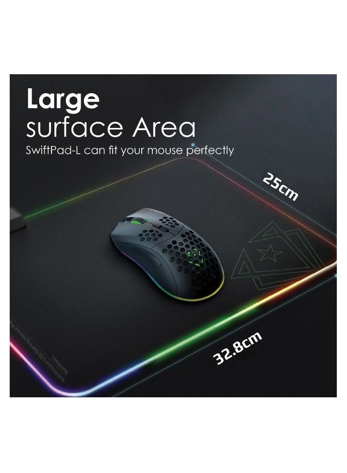 SwiftPad-L Game Immersion™ Smooth Scrolling RGB LED Gaming Mouse Pad - Image 4