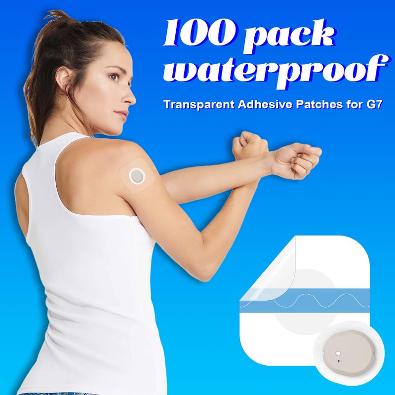 luanerl Dexcom g7 Over Patches Waterproof Full Coverage 100 Pack Breathable & Transparent G7 Overpatch Tape Long Lasting to 10 Days - Image 3