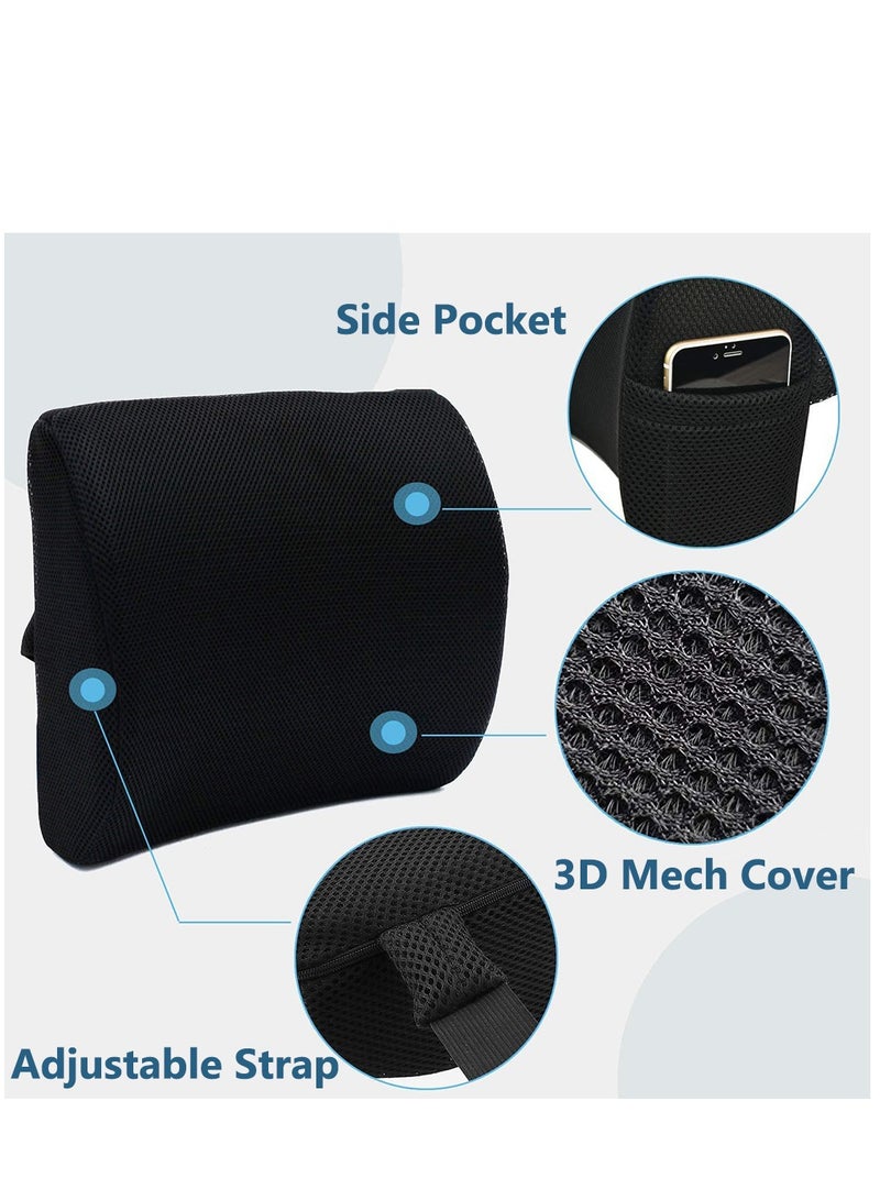 Arabest Chair Cushion, Lumbar Support Pillow with Memory Foam, Seat Cushion for Office Chair and Car(Grey) - Image 3