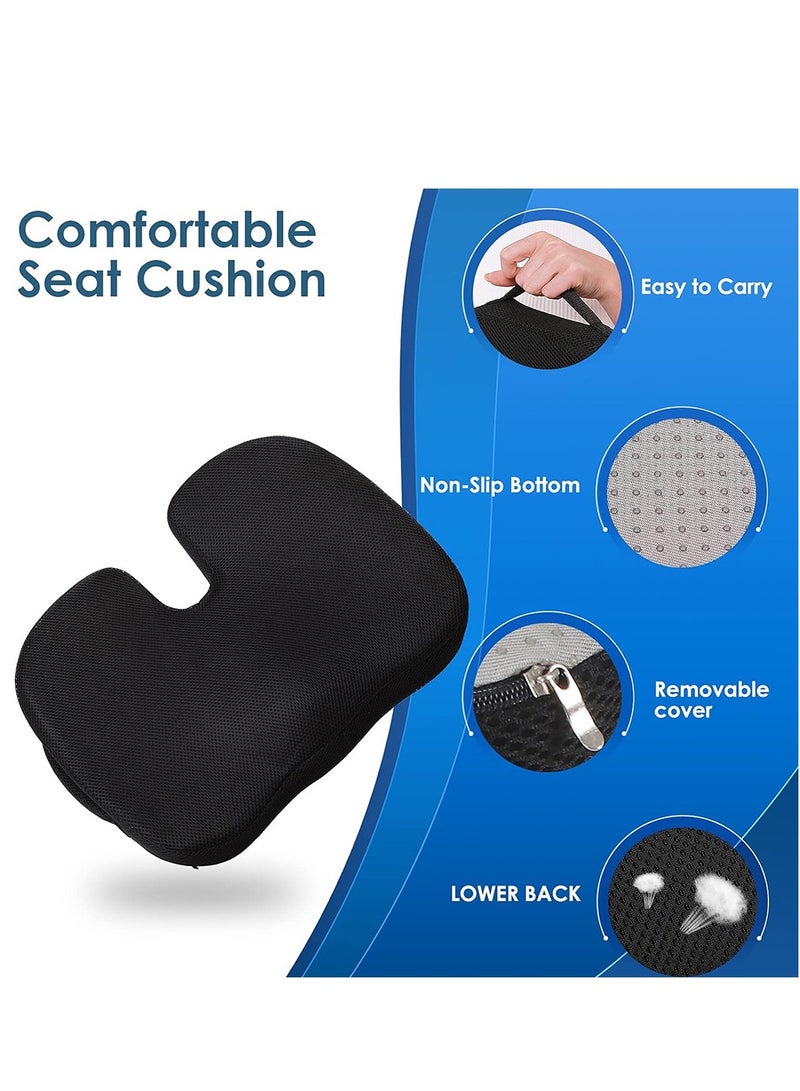 Arabest Chair Cushion, Lumbar Support Pillow with Memory Foam, Seat Cushion for Office Chair and Car(Grey) - Image 4