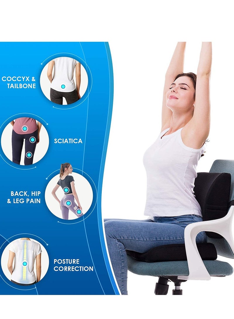 Arabest Chair Cushion, Lumbar Support Pillow with Memory Foam, Seat Cushion for Office Chair and Car(Grey) - Image 5