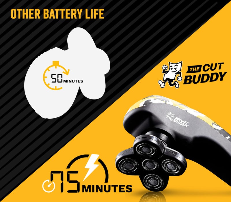 The Cut Buddy ماكينة حلاقة للرجل الأصلع، مقاومة للماء، رأس قابل للتبديل، قابلة لإعادة الشحن، كهربائية، بدون سلك، مريحة، بالدو بادي - Image 5