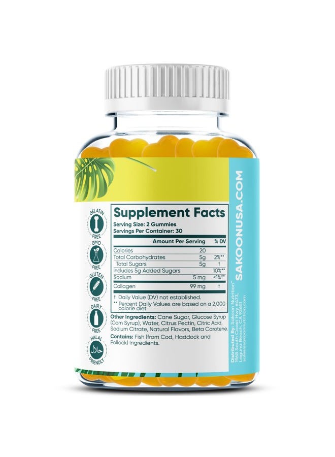 Sakoon nutrition Halal Collagen Gummies for Women and Men - Anti Aging, Hair Growth, Skin Care & Strong Nails Protein Collagen Supplements - Non-GMO, Gluten Free - Made in USA - Image 2