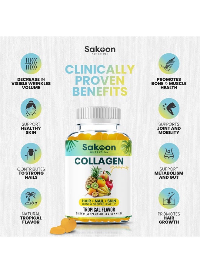 Sakoon nutrition Halal Collagen Gummies for Women and Men - Anti Aging, Hair Growth, Skin Care & Strong Nails Protein Collagen Supplements - Non-GMO, Gluten Free - Made in USA - Image 4