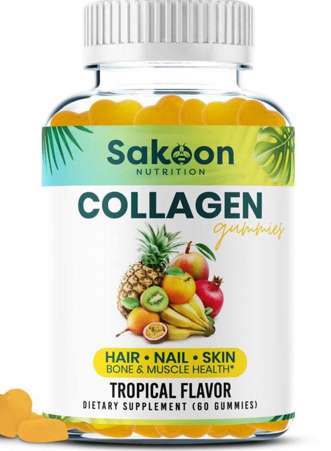 Sakoon nutrition Halal Collagen Gummies for Women and Men - Anti Aging, Hair Growth, Skin Care & Strong Nails Protein Collagen Supplements - Non-GMO, Gluten Free - Made in USA - Image 1