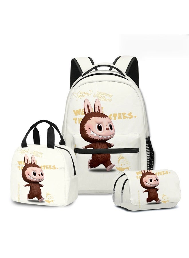 2025-2026 Labubu backpack pencil case lunch bag three-piece suit leisure sports travel backpack student school backpack - Image 1