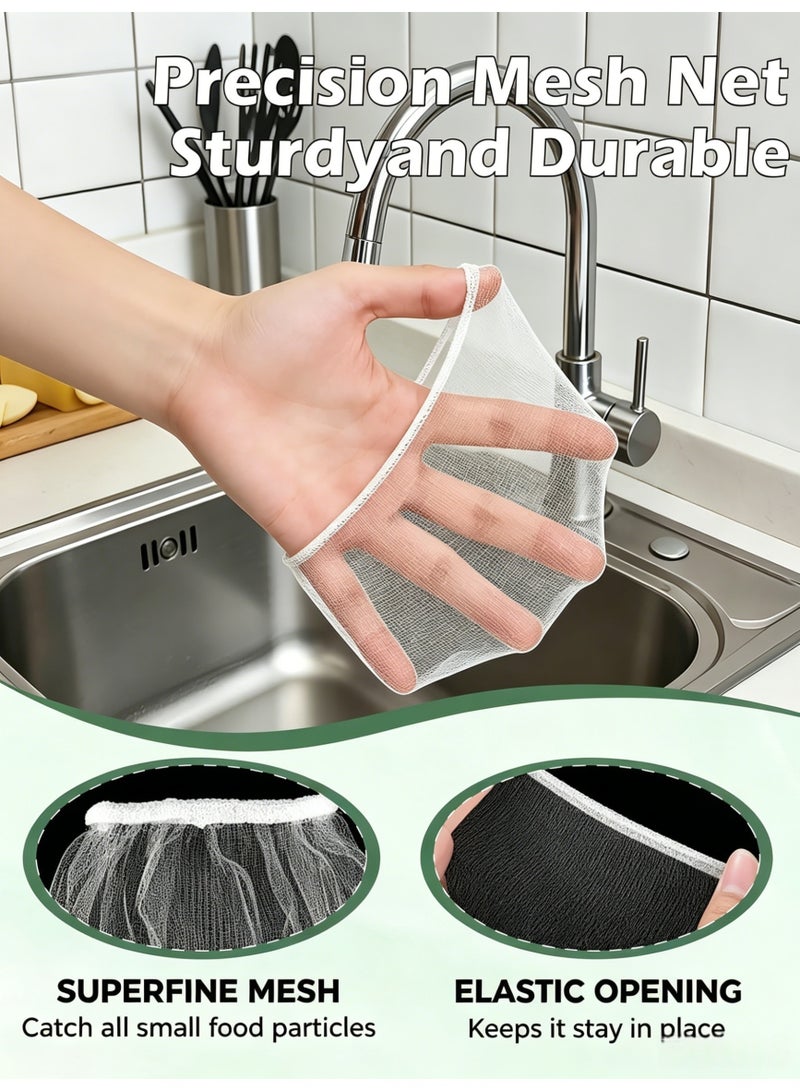 500 Pack Disposable Mesh Sink Strainer Bags Elastic Fine Drain Nets for Kitchen Sink Anti-Clogging Universal Fit Food Scraps Waste Hair Catcher - Image 3