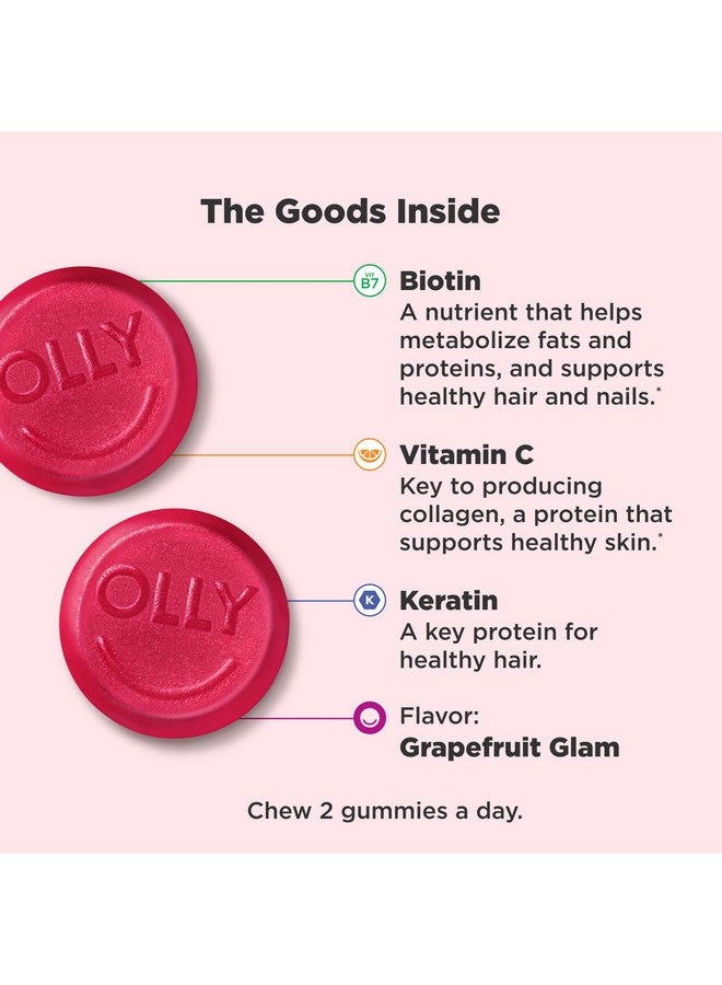 علكة الجمال المطلق من أولي، للشعر والبشرة والأظافر، البيوتين، فيتامين سي، الكيراتين، مكمل غذائي قابل للمضغ، بنكهة الجريب فروت، تكفي لمدة 30 يومًا - 60 قطعة - Image 3