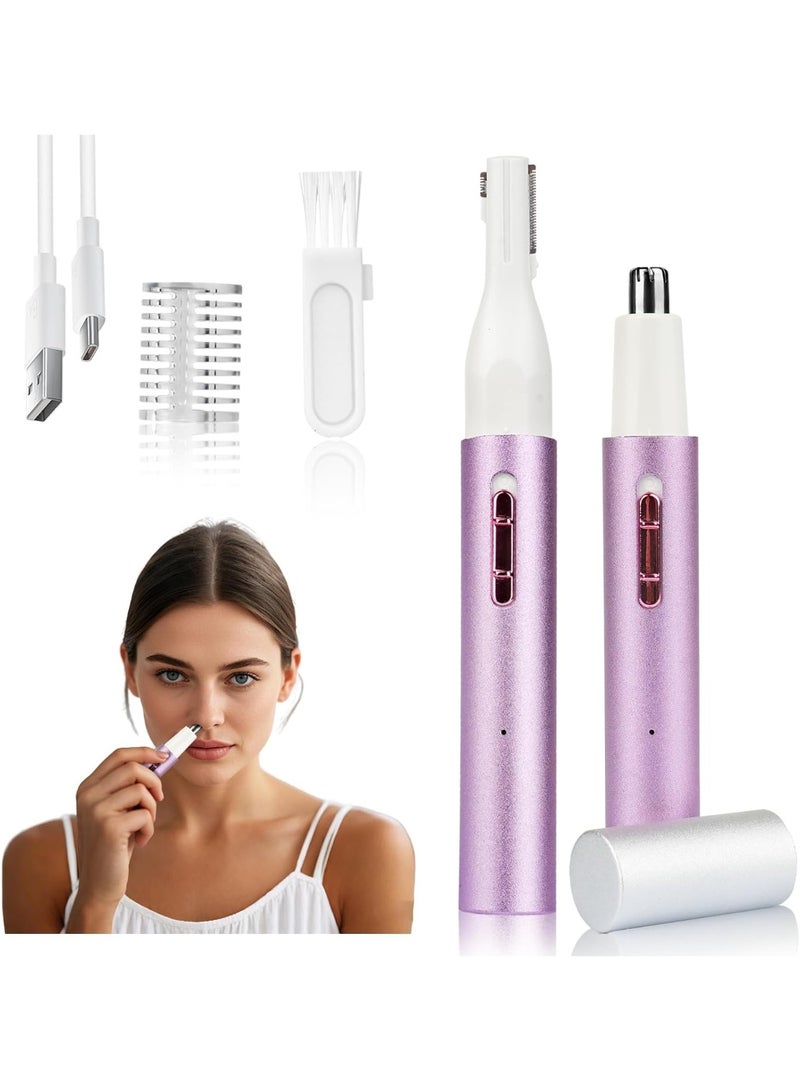 عام ماكينة تشذيب شعر الأنف والأذن القابلة لإعادة الشحن 2026، ماكينة قص كهربائية بشفرة مزدوجة الحافة للنساء والرجال، أداة إزالة شعر الوجه والحواجب، محرك قوي، غير مؤلم، سهل التنظيف - Image 1
