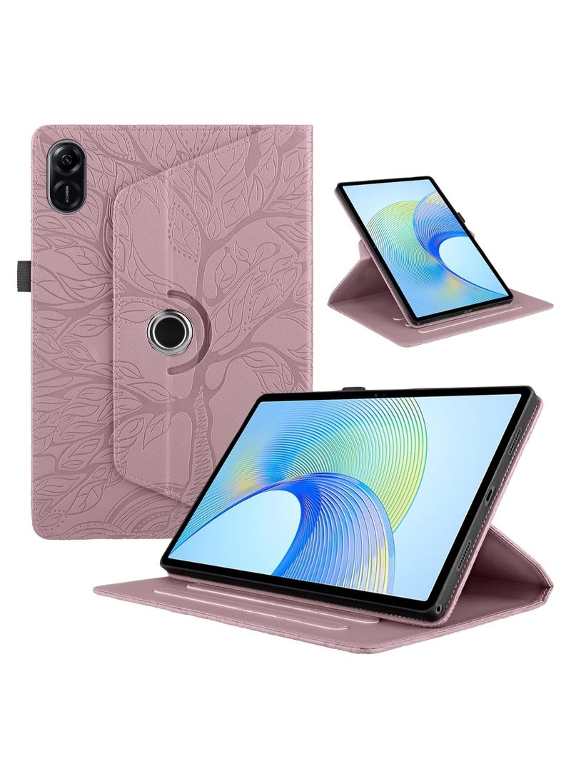 VKL Rotating Case Compatible with Honor Pad X8a 11 inch (2024) PU Leather 360 Degree Rotating Stand Protective Cover with Auto Sleep Wake Tablet Case (Rose Gold)