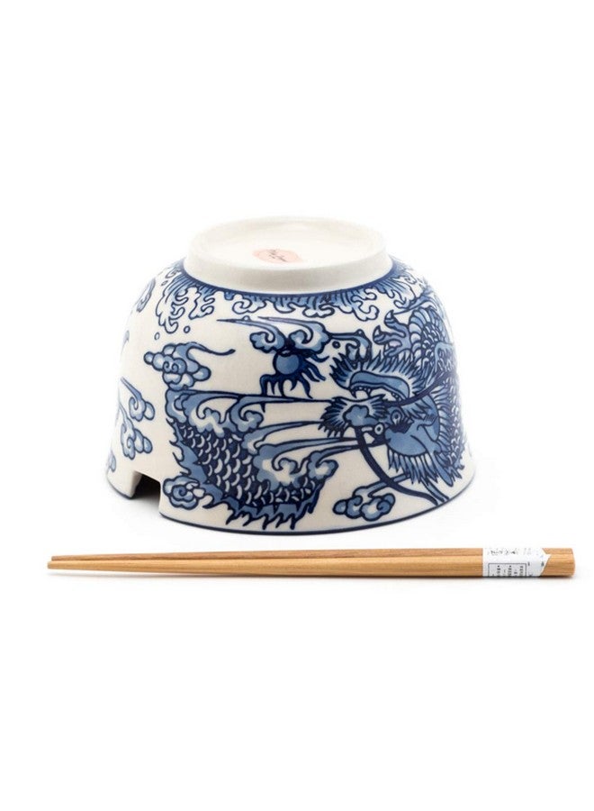 هابي سايلز عروض سعيدة HSRB-LGDRGB، وعاء كبير متعدد الأغراض، 6.25 بوصة، رامين أودون، سوبا فو، نودلز دونبوري، أرز تايو، مع عيدان تناول الطعام، رويال دراجون - Image 2