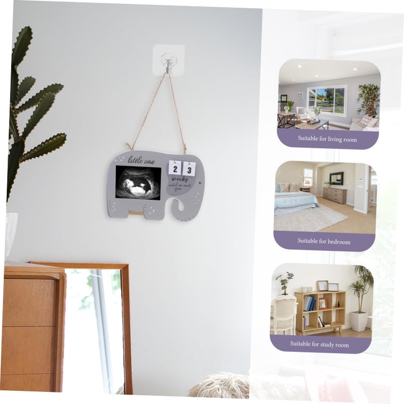 Sonogram Photo Frame Countdown Keepsake For Expecting Parents Wooden Decor - Image 5