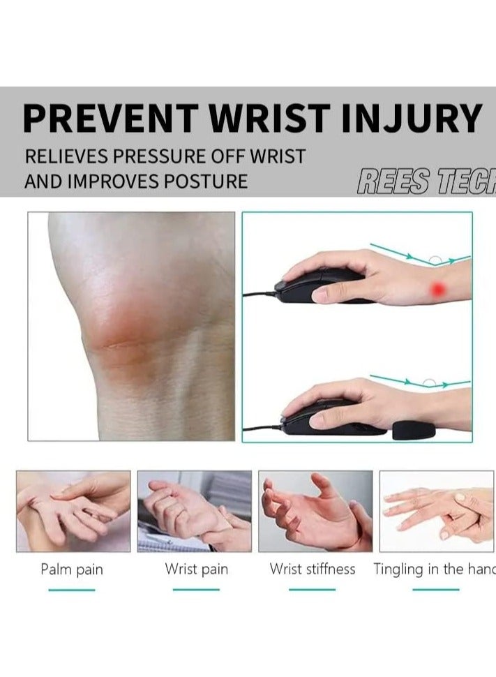 Loquat Ergonomic Mouse Wrist Pad，Palm Rest Pad Gliding Wrist Pad That Moves with Mouse，Portable and Portable Silicone Soft Mouse Wrist Rest Pad，Wrist Pain Relief  Release Pressure on Hands for Office and Home Use，Black - Image 4