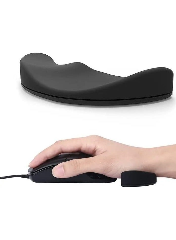 Loquat Ergonomic Mouse Wrist Pad，Palm Rest Pad Gliding Wrist Pad That Moves with Mouse，Portable and Portable Silicone Soft Mouse Wrist Rest Pad，Wrist Pain Relief  Release Pressure on Hands for Office and Home Use，Black - Image 3