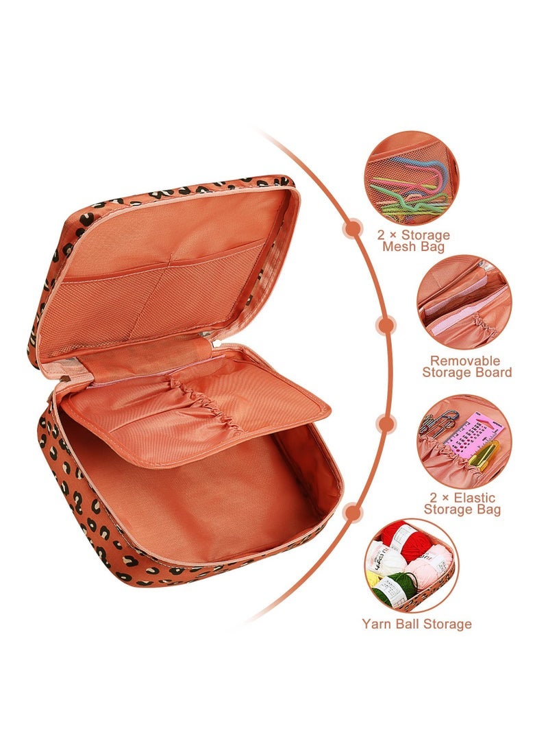 كابتن تيك مجموعة أدوات الكروشيه للمبتدئين مع خيوط الكروشيه، مجموعة كروشيه محمولة 58 قطعة مع خطافات كروشيه مريحة، وخطافات كروشيه صغيرة، وحقيبة خطاف كروشيه للسفر، مستلزمات كروشيه حياكة كاملة - Image 2