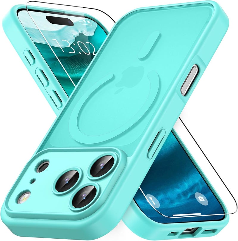 Vansdon Magnetic Case for iPhone 17 Pro Max with 1 Protective Glass Compatible with Magsafe Military Standard Drop Protection Transparent Matte Back Shockproof Phone Case - Image 1