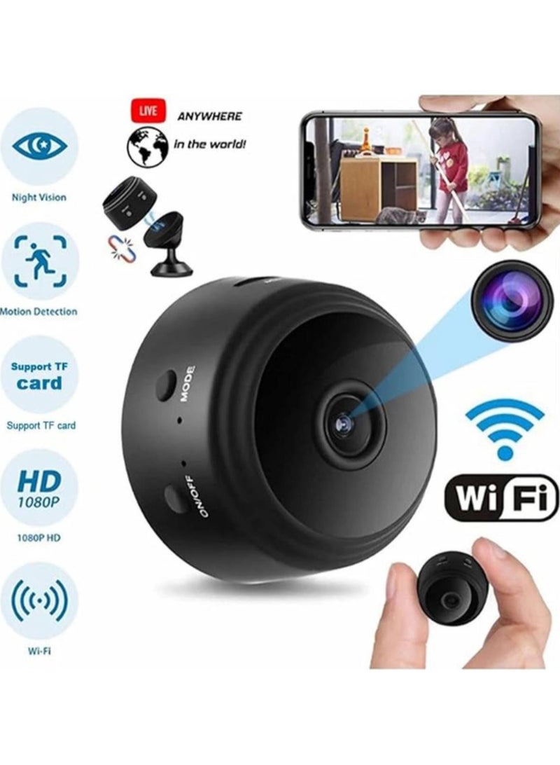 WiFi Mini A9 Wireless HD 1080P Small Portable Round Camera, Indoor Security Camera, Motion Detection, Instant Notifications Night Vision Camera (BLACK) - Image 5