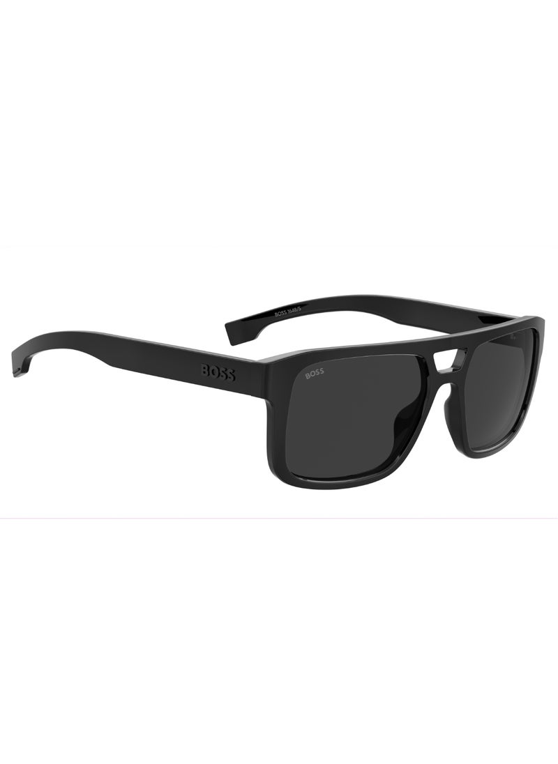 HUGO BOSS Men's UV Protection Rectangular Shape  Sunglasses BOSS 1648/S GREY 44 - Lens Size: 43.9 Mm - Black  - Image 2