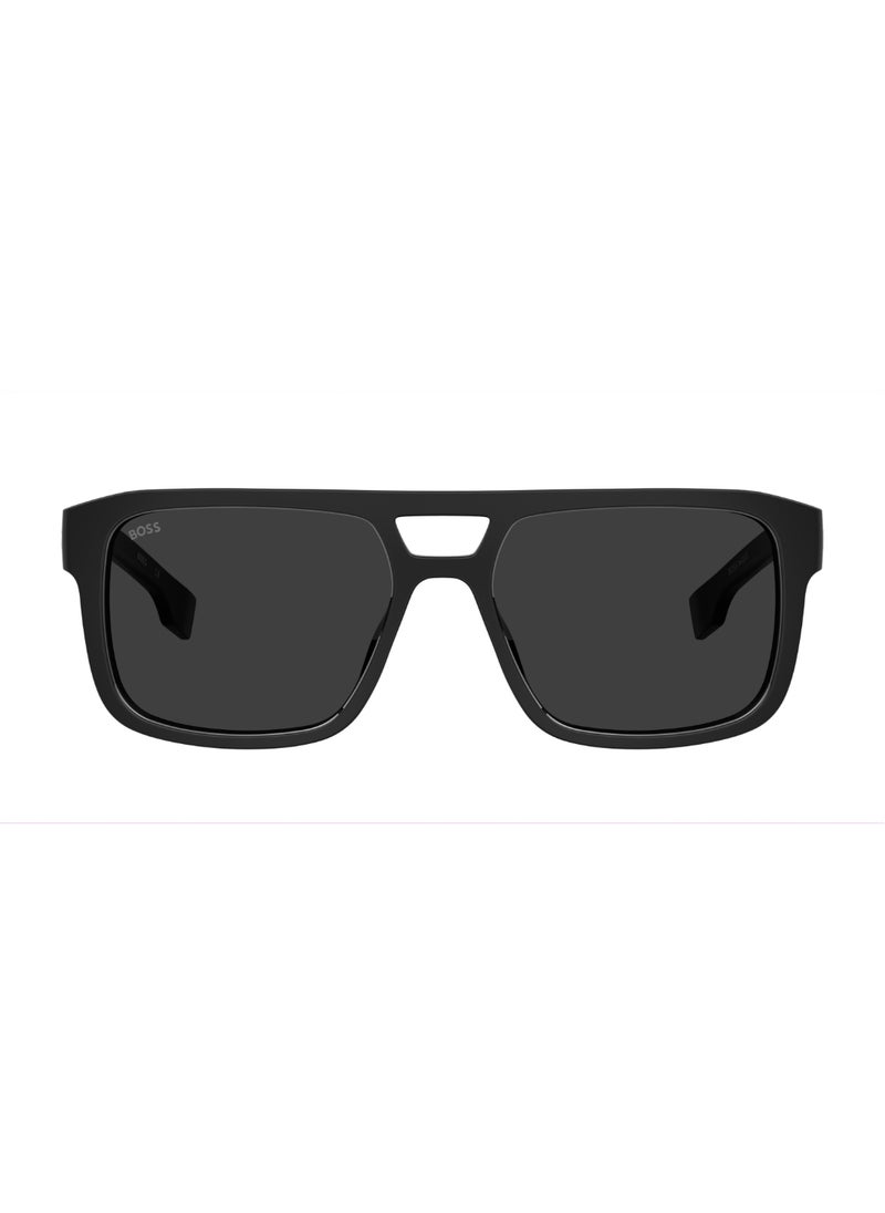 HUGO BOSS Men's UV Protection Rectangular Shape  Sunglasses BOSS 1648/S GREY 44 - Lens Size: 43.9 Mm - Black  - Image 3