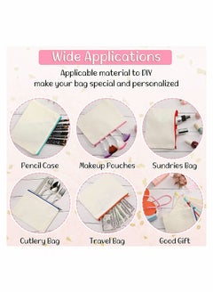 Excefore Blank DIY Craft Bag Canvas Pen Case, Canvas Zipper Pouch Bags Canvas Pencil Pouch Canvas Makeup Bags(7.87 x 5.70 Inches, M)  - Image 5