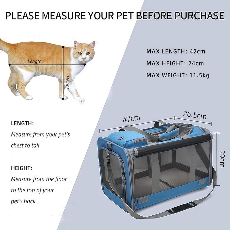 Supwish Pet Carrier Airline Approved, Large Foldable Pet Travel Carrier for Medium Cats and Small Dogs, Soft-Sided Cat Puppy Dog Carriers, Portable Mesh Ventilate Small Animal Bag - Image 2