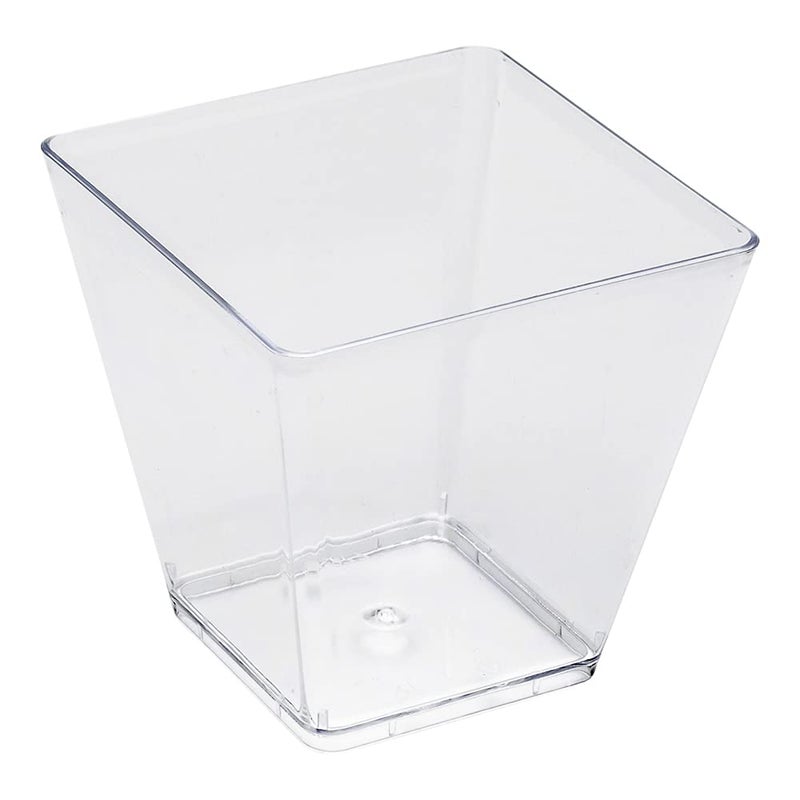 Restaurantware 5 Ounce Kova Cups  20 Square Medium Appetizer Cups - Durable  Disposable  Clear Plastic Parfait Cups  Serve Mousse  Puddings  Or Samples  For Weddings Or Parties - Image 2