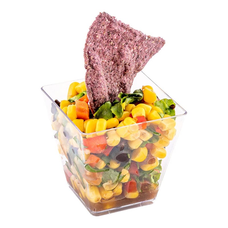 Restaurantware 5 Ounce Kova Cups  20 Square Medium Appetizer Cups - Durable  Disposable  Clear Plastic Parfait Cups  Serve Mousse  Puddings  Or Samples  For Weddings Or Parties - Image 1